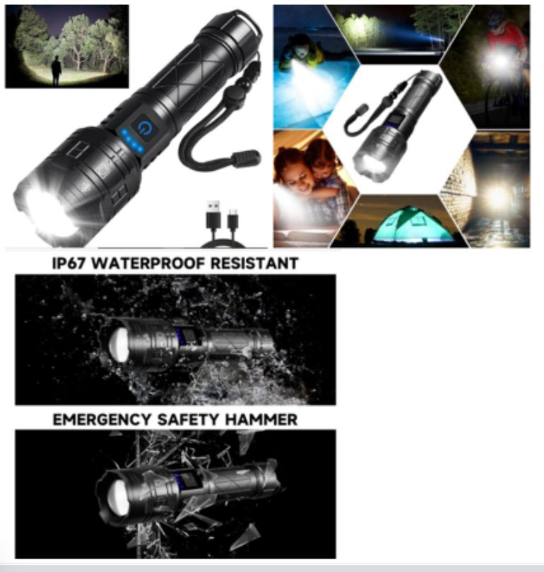 LINTERNA POTENTEE RECARGABLE CON ZOOM